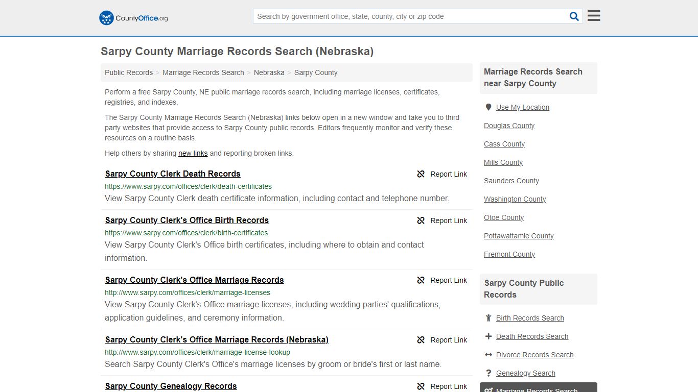Marriage Records Search - Sarpy County, NE (Marriage Licenses ...