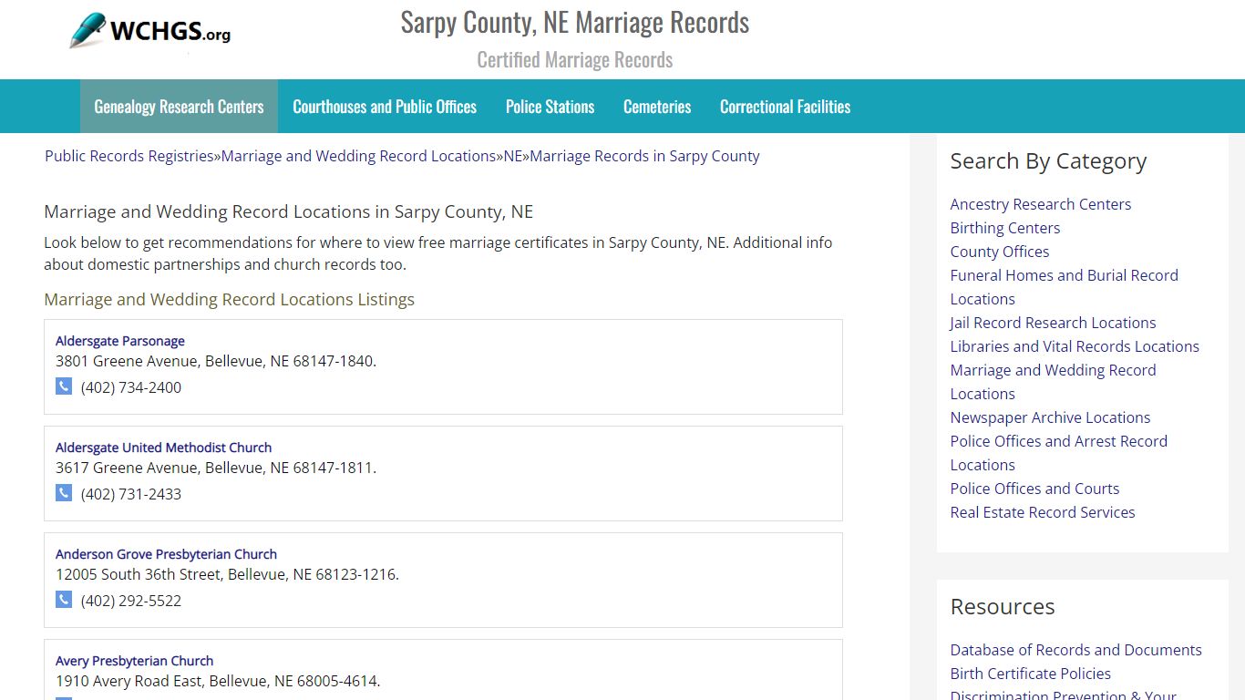 Sarpy County, NE Marriage Records - Certified Marriage Records